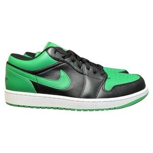 Air Jordan 1 Low Sneakers Black Lucky Green Mens Size 12 NEW